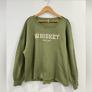 Cato Green Pearl Whiskey Kinda Girl Sweatshirt XL